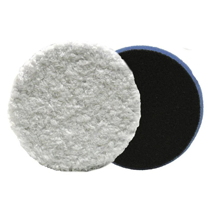 lake country 3.375 " heavy cutting fiber pad blue foam with white microfiber